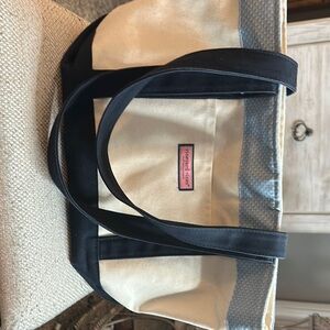 Vineyard Vines Tan and Black Tote Bag with Sturdy Handles